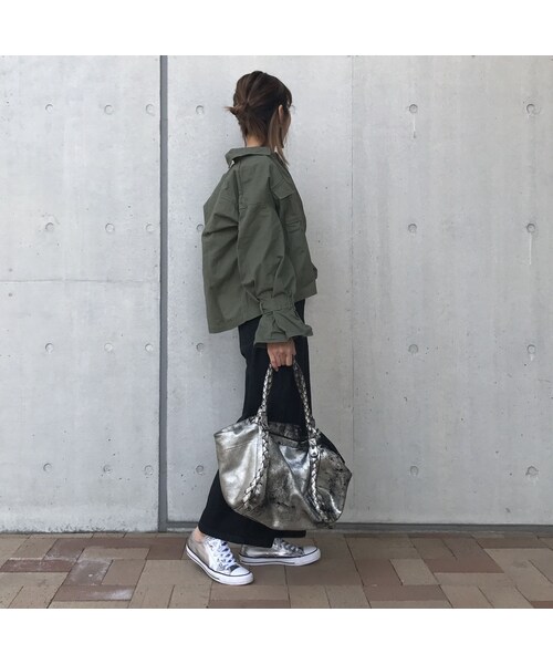 copine（コピン）の「【カーキのみ最後の再入荷！】キャンディー袖ミリタリージャケット(2color)【クリックポスト対象商品】（ミリタリージャケット・レディース・その他）」の6枚目の写真