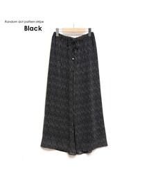 Sheson | Sheson(シーズン)ランダムドット柄ストライプ シフォンワイドパンツ(その他パンツ)