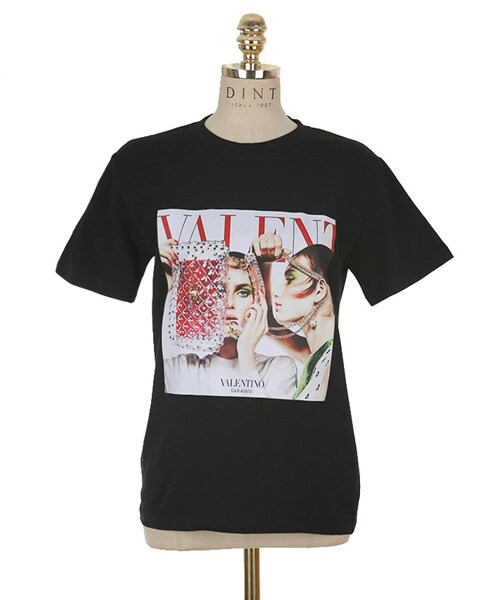 DINT（ディント）の「トゥピープルイラストトップ（Tシャツ/カットソー・レディース・화이트/블랙・one(44~66size)）」の3枚目の写真