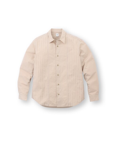 TAKEO KIKUCHI（タケオキクチ）の「カスリストライプブロッキングシャツ[メンズ シャツ]（トップス・メンズ・ベージュ(352)/ホワイト(302)/ネイビー(393)・M/L/LL）」の4枚目の写真