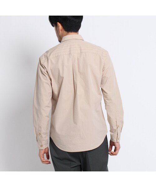 TAKEO KIKUCHI（タケオキクチ）の「カスリストライプブロッキングシャツ[メンズ シャツ]（トップス・メンズ・ベージュ(352)/ホワイト(302)/ネイビー(393)・M/L/LL）」の7枚目の写真