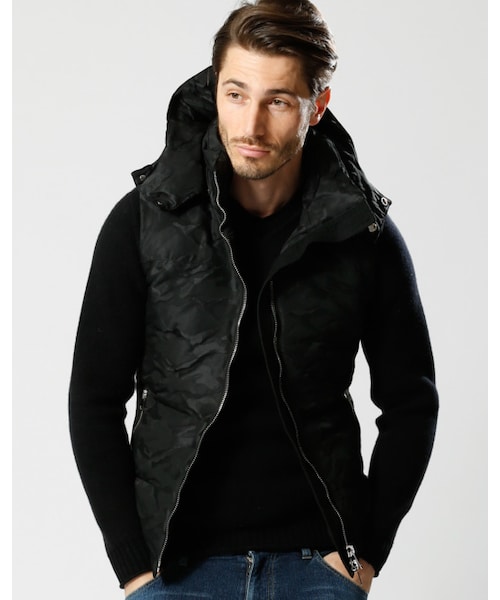 wjk simple down vest ダウンベスト フード付き wjk(ダヴルジェイケイ)の「simple hooded down vest()」 - WEAR