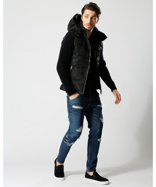 wjk simple down vest ダウンベスト フード付き wjk simple down vest ダウンベスト フード付き