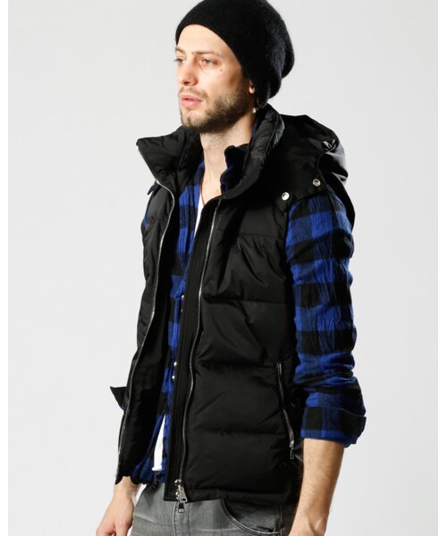 wjk simple down vest ダウンベスト フード付き wjk（ダヴルジェイケイ）の「simple hooded down vest（）」 - WEAR