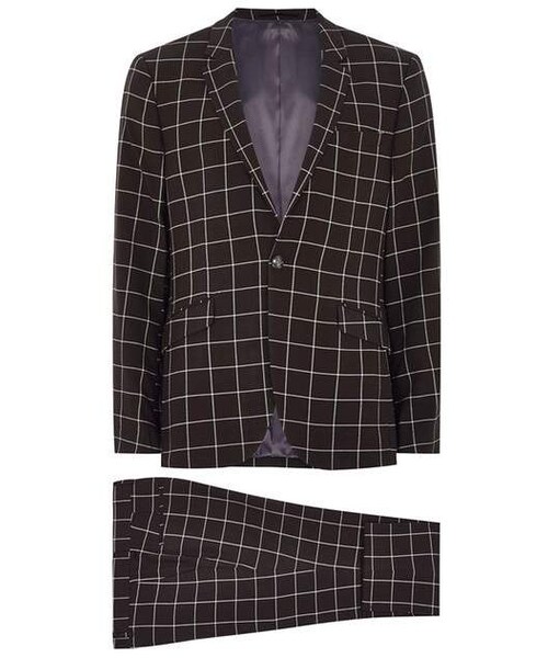 TOPMAN(トップマン)の「Black And White Windowpane Check Skinny Suit Pants(その他パンツ・メンズ・Black・28S/30S/32S/34S/28r/30r/32r/34r/36r/38r/30L/32L/34L)」の3枚目の写真