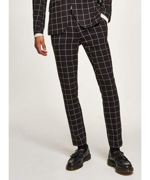 TOPMAN(トップマン)の「Black And White Windowpane Check Skinny Suit Pants(その他パンツ・メンズ・Black・28S/30S/32S/34S/28r/30r/32r/34r/36r/38r/30L/32L/34L)」の2枚目の写真