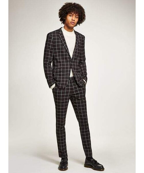TOPMAN(トップマン)の「Black And White Windowpane Check Skinny Suit Pants(その他パンツ・メンズ・Black・28S/30S/32S/34S/28r/30r/32r/34r/36r/38r/30L/32L/34L)」の4枚目の写真