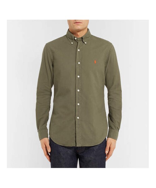 POLO RALPH LAUREN(ポロ ラルフ ローレン)の「Polo Ralph Lauren Slim-Fit Button-Down Collar Garment-Dyed Cotton Oxford Shirt(シャツ/ブラウス・メンズ・Green・XL/XXL/L/S)」の3枚目の写真