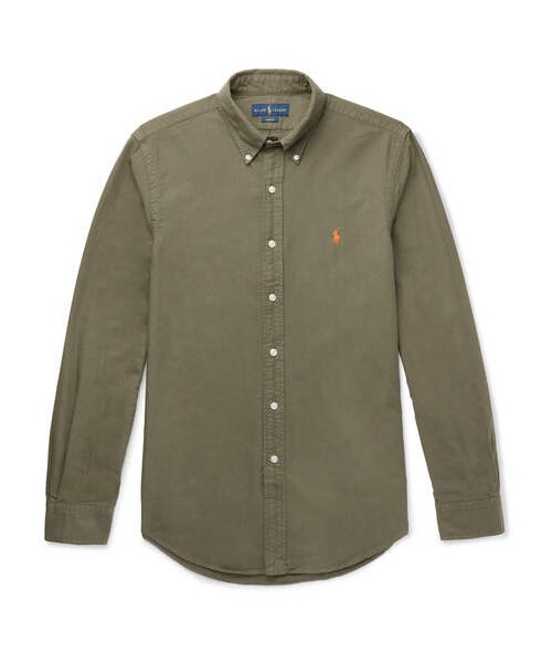 POLO RALPH LAUREN(ポロ ラルフ ローレン)の「Polo Ralph Lauren Slim-Fit Button-Down Collar Garment-Dyed Cotton Oxford Shirt(シャツ/ブラウス・メンズ・Green・XL/XXL/L/S)」の1枚目の写真