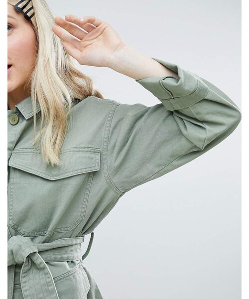 MONKI（モンキ）の「Monki Military Pocket Jacket（ジャケット/アウター・レディース・Beige・XS/XL/M/L/S）」の2枚目の写真