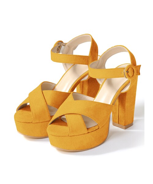 GRL（グレイル）の「プラットフォームスエードサンダル（サンダル・レディース・ライトグレー/ブラック/イエロー/ベージュ/ピンク/オレンジ/グレープ・24.5）」の5枚目の写真