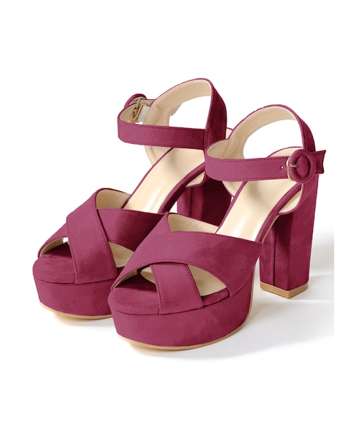 GRL（グレイル）の「プラットフォームスエードサンダル（サンダル・レディース・ライトグレー/ブラック/イエロー/ベージュ/ピンク/オレンジ/グレープ・24.5）」の4枚目の写真