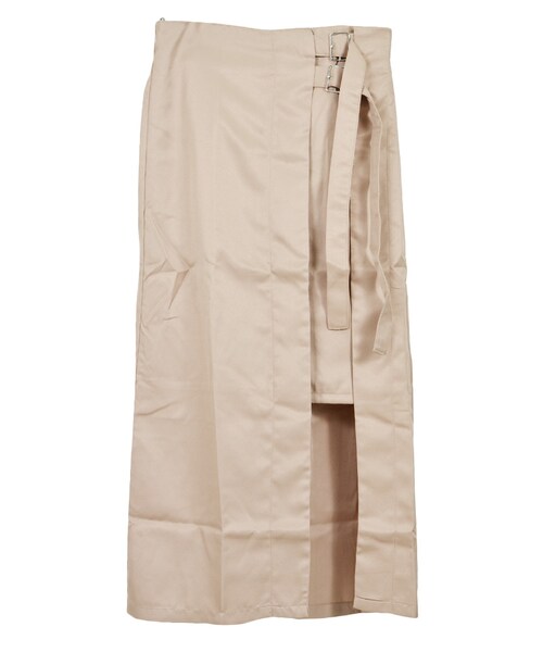 STYLEBLOCK（スタイルブロック）の「シルケットツイルラップレイヤード風スカート（スカート・レディース・アイボリー/ベージュ/ブラウン系/ブラック・M）」の3枚目の写真