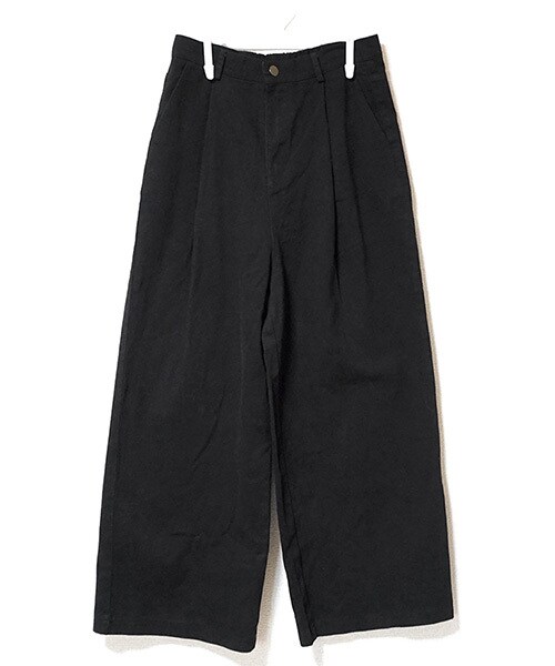 Tiffee SELECT(ティフィーセレクト)の「タック入りチノワイドパンツ(チノパンツ・レディース・ベージュ/ブラック・F)」の2枚目の写真