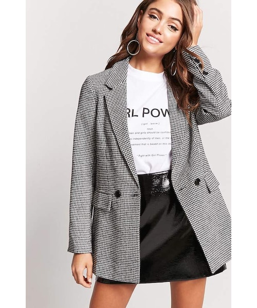 oversized houndstooth blazer