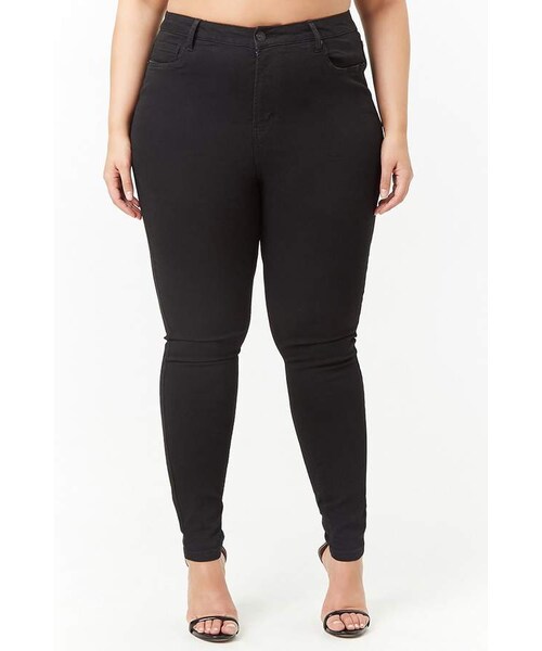 FOREVER 21(フォーエバー トゥエンティーワン)の「Forever 21 Plus Size Skinny High-Rise Jeans(デニムパンツ・レディース・Blue/Black・12/16/20/18/14)」の6枚目の写真