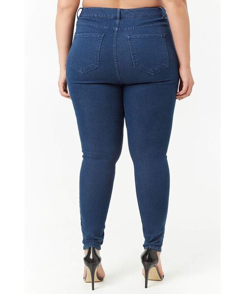 FOREVER 21(フォーエバー トゥエンティーワン)の「Forever 21 Plus Size Skinny High-Rise Jeans(デニムパンツ・レディース・Blue/Black・12/16/20/18/14)」の8枚目の写真