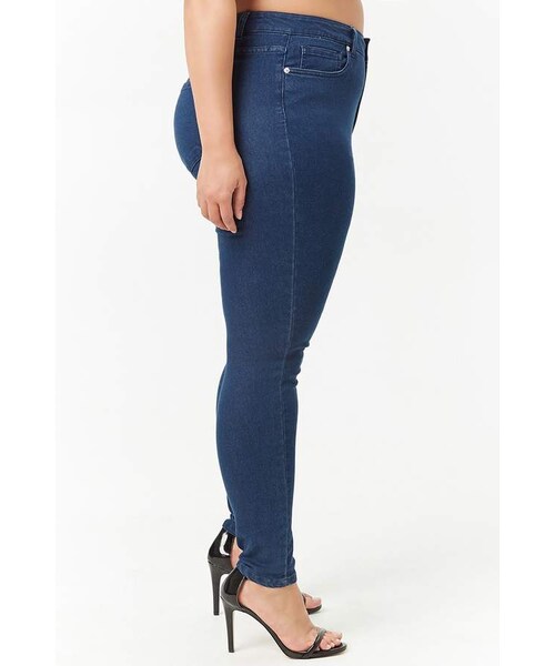 FOREVER 21(フォーエバー トゥエンティーワン)の「Forever 21 Plus Size Skinny High-Rise Jeans(デニムパンツ・レディース・Blue/Black・12/16/20/18/14)」の5枚目の写真