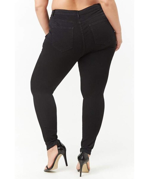 FOREVER 21(フォーエバー トゥエンティーワン)の「Forever 21 Plus Size Skinny High-Rise Jeans(デニムパンツ・レディース・Blue/Black・12/16/20/18/14)」の4枚目の写真