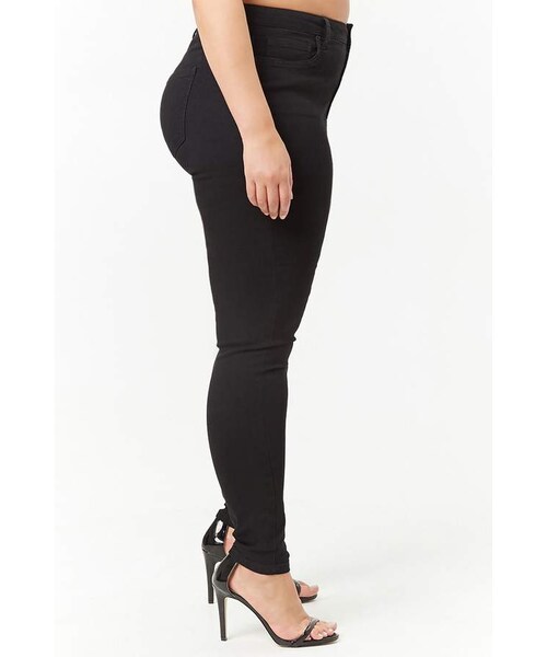 FOREVER 21(フォーエバー トゥエンティーワン)の「Forever 21 Plus Size Skinny High-Rise Jeans(デニムパンツ・レディース・Blue/Black・12/16/20/18/14)」の7枚目の写真