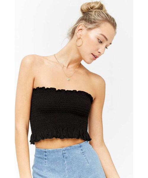 forever 21 smocked tube top