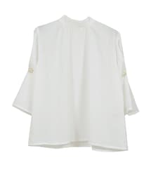 STYLEBLOCK | シフォンジョーゼットパール釦スタンドカラーブラウス(シャツ/ブラウス)