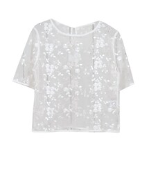 STYLEBLOCK | チュール花柄単色刺繍ブラウス(シャツ/ブラウス)