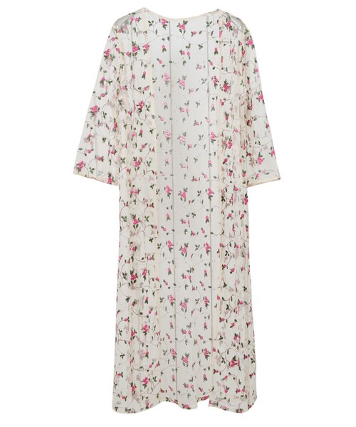 STYLEBLOCK（スタイルブロック）の「チュール花柄単色刺繍ロングガウン（カーディガン/ボレロ・レディース・ホワイト/アイボリー/ネイビー/ブラック・M）」の2枚目の写真