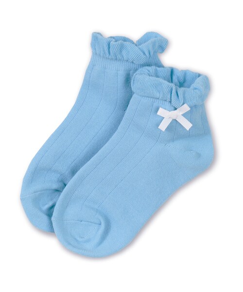 BRANSHES（ブランシェス）の「リブリボンスニーカーソックス（ソックス/靴下・キッズ・ホワイト/サックス・9~21cm）」の2枚目の写真