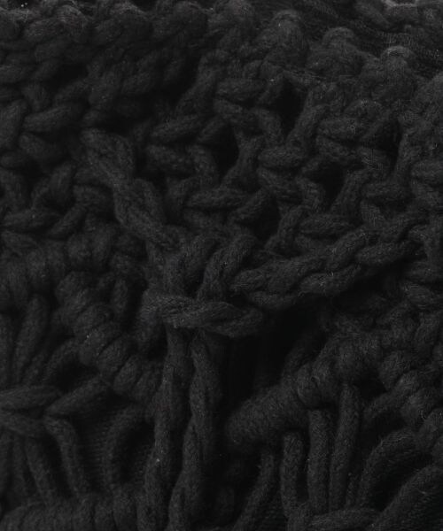 studio CLIP（スタディオクリップ）の「マクラメ編みナップサック（バッグ・オフホワイト/ブラック）」の7枚目の写真