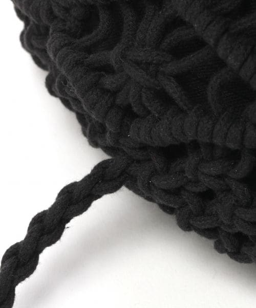 studio CLIP（スタディオクリップ）の「マクラメ編みナップサック（バッグ・オフホワイト/ブラック）」の10枚目の写真