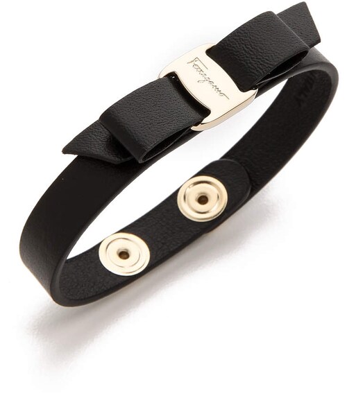 FERRAGAMO（フェラガモ）の「Salvatore Ferragamo Vara Bow Single Wrap Bracelet（ブレスレット・レディース・Black/Red・One Size）」の4枚目の写真