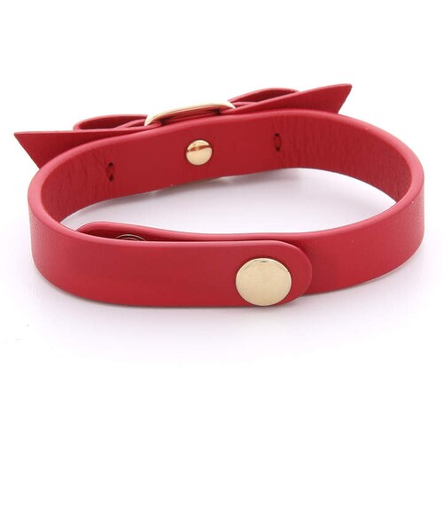 FERRAGAMO（フェラガモ）の「Salvatore Ferragamo Vara Bow Single Wrap Bracelet（ブレスレット・レディース・Black/Red・One Size）」の8枚目の写真