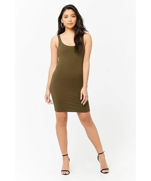 FOREVER 21(フォーエバー トゥエンティーワン)の「Forever 21 Scoop Neck Bodycon Dress(ワンピース・レディース・Green/Blue/Red/Black・Large/Medium/Small)」の9枚目の写真