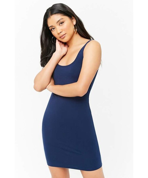 FOREVER 21(フォーエバー トゥエンティーワン)の「Forever 21 Scoop Neck Bodycon Dress(ワンピース・レディース・Green/Blue/Red/Black・Large/Medium/Small)」の3枚目の写真