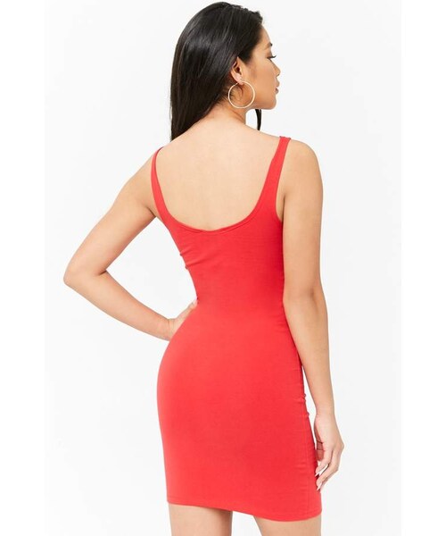 FOREVER 21(フォーエバー トゥエンティーワン)の「Forever 21 Scoop Neck Bodycon Dress(ワンピース・レディース・Green/Blue/Red/Black・Large/Medium/Small)」の8枚目の写真