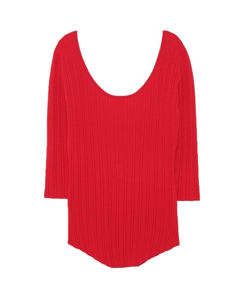 FRAY I.D（フレイアイディー）の「Uネックトップス（カットソー・レディース・WHT/BEG/RED/BLK・F）」の3枚目の写真