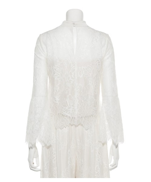 FRAY I.D（フレイアイディー）の「サテンカラーレースブラウス  