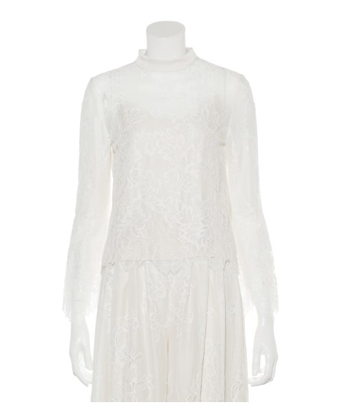 FRAY I.D（フレイアイディー）の「サテンカラーレースブラウス  