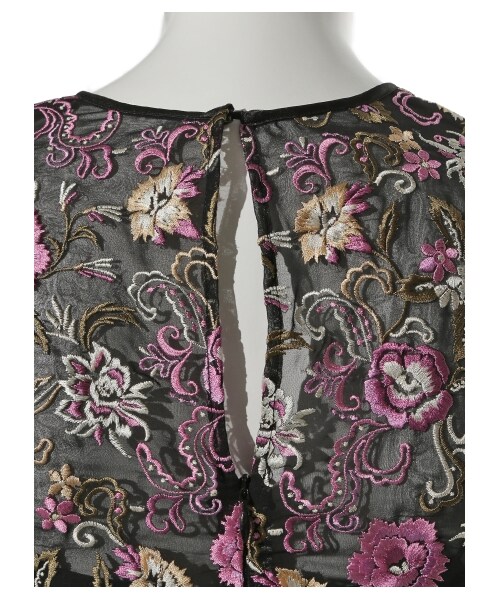 FRAY I.D（フレイアイディー）の「エンブロイダリ—ドレス（パーティードレス・レディース・BEG/BLKxPNK/BLK・0/1）」の11枚目の写真