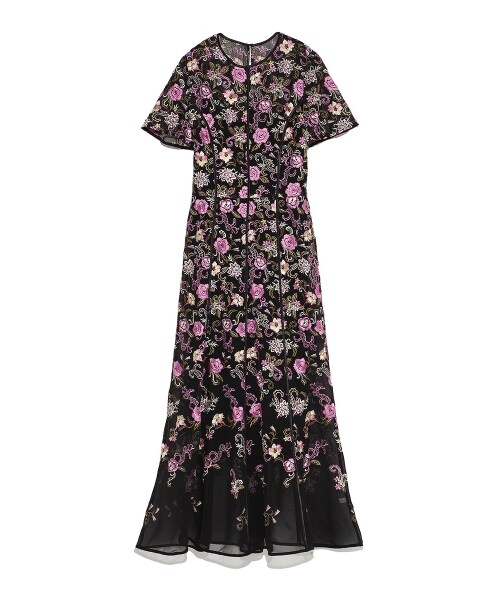 FRAY I.D（フレイアイディー）の「エンブロイダリ—ドレス（パーティードレス・レディース・BEG/BLKxPNK/BLK・0/1）」の2枚目の写真