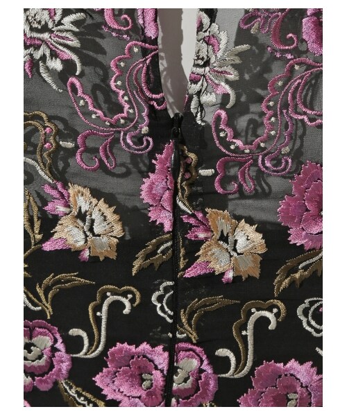 FRAY I.D（フレイアイディー）の「エンブロイダリ—ドレス（パーティードレス・レディース・BEG/BLKxPNK/BLK・0/1）」の12枚目の写真