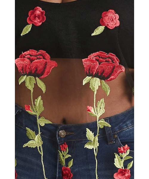 FOREVER 21（フォーエバー トゥエンティーワン）の「Forever 21 Plus Size Sheer Mesh Top（トップス・レディース・Black・1x）」の3枚目の写真