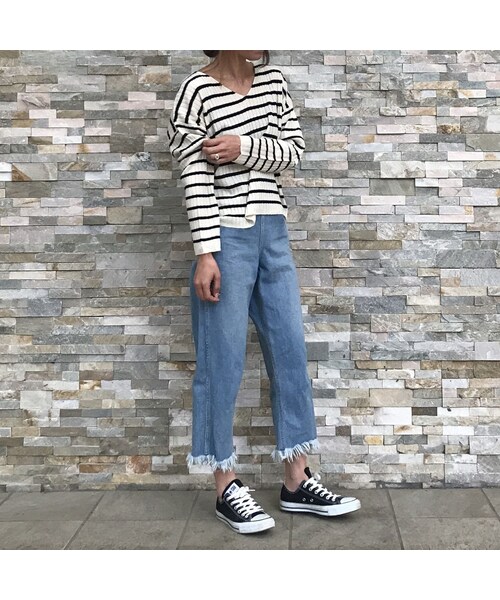 copine(コピン)の「大好評!再入荷!リブ編みVネックスプリングニットトップス(4color)【クリックポスト対象商品】(Tシャツ/カットソー・レディース・その他)」の10枚目の写真