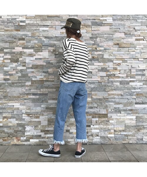 copine(コピン)の「大好評!再入荷!リブ編みVネックスプリングニットトップス(4color)【クリックポスト対象商品】(Tシャツ/カットソー・レディース・その他)」の9枚目の写真
