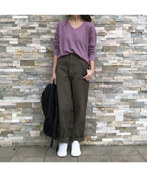 copine(コピン)の「大好評!再入荷!リブ編みVネックスプリングニットトップス(4color)【クリックポスト対象商品】(Tシャツ/カットソー・レディース・その他)」の6枚目の写真