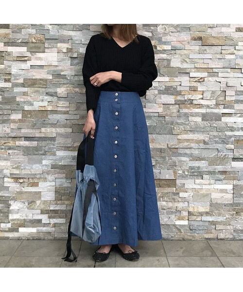 copine(コピン)の「大好評!再入荷!リブ編みVネックスプリングニットトップス(4color)【クリックポスト対象商品】(Tシャツ/カットソー・レディース・その他)」の11枚目の写真