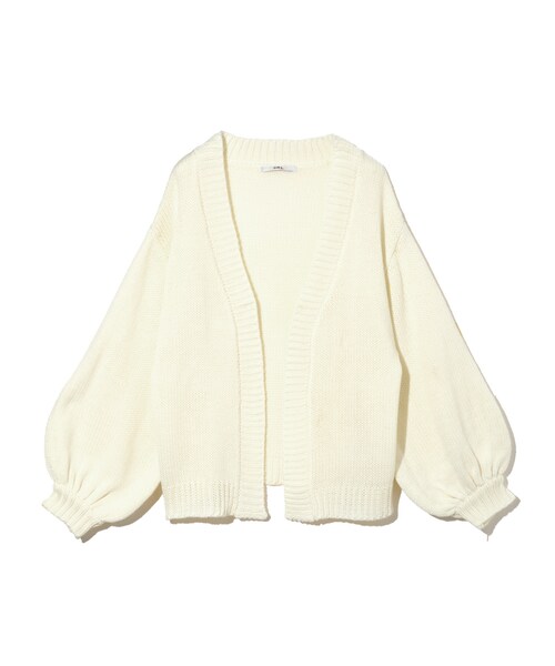 GRL（グレイル）の「ボリュームスリーブニットカーディガン（カーディガン/ボレロ・レディース・グレー/ブラック/オフホワイト・F）」の2枚目の写真