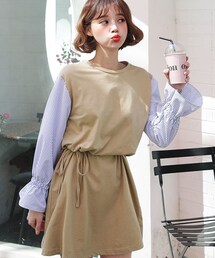 DHOLIC | ストライプスリーブワンピース(ワンピース)