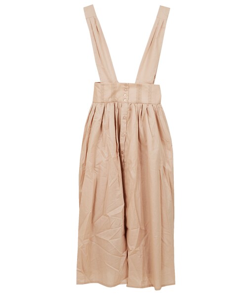 STYLEBLOCK（スタイルブロック）の「ローンサスペンダー付きレーステープギャザースカート（スカート・レディース・アイボリー/ベージュ/ピンク/ラベンダー/カーキ/ブラック・M）」の6枚目の写真